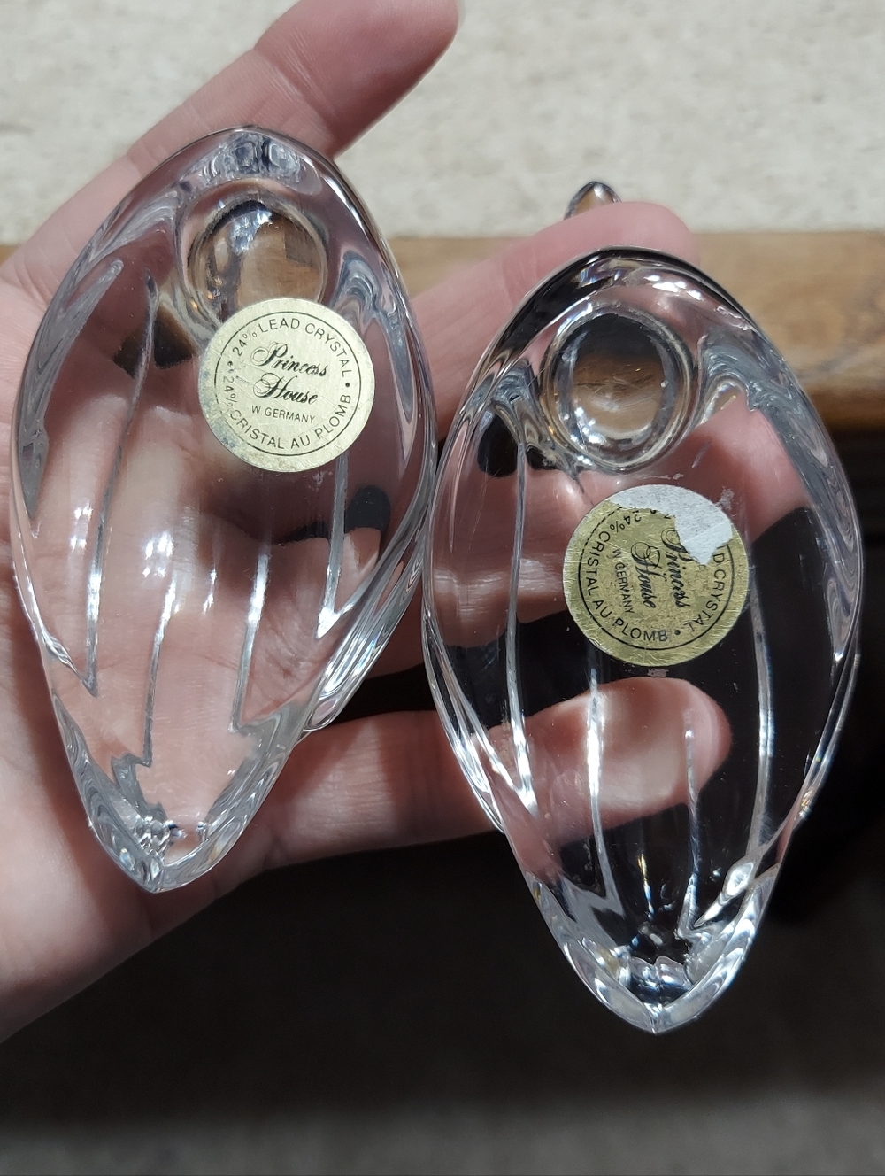 Princess House 24% Lead Crystal Pair Of Duck Figurines - Picture 4 of 9